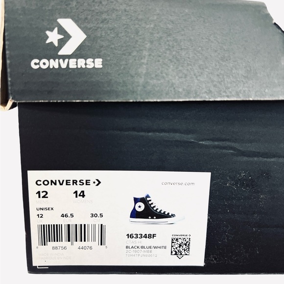 Converse CTAS Colorblock Blue/Black High-Top Unisex Sneaker 163348F Size 12 - Picture 12 of 12